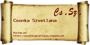 Csonka Szvetlana névjegykártya